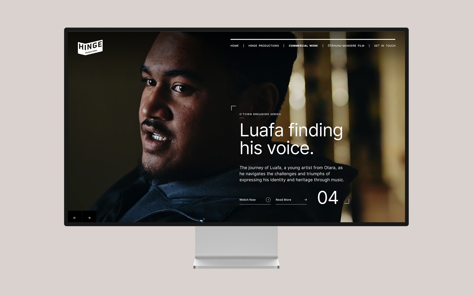 Hinge Productions UX Design.